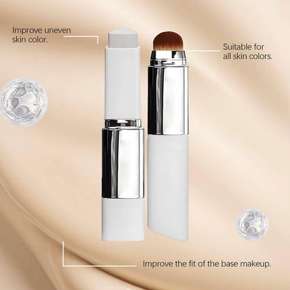 Color Changing Foundation Stick Brightens Concealer Stick Ouble Head with Brush Lightweight Moisturizing Brightening Cosmetics